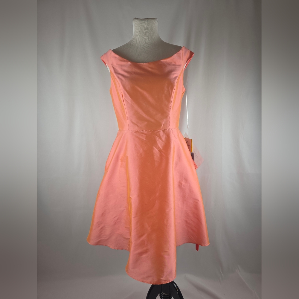 Twirl Pink (Peach)Alfred Sung Special Occasion Dress Size 10 Fit & Flare Pockets